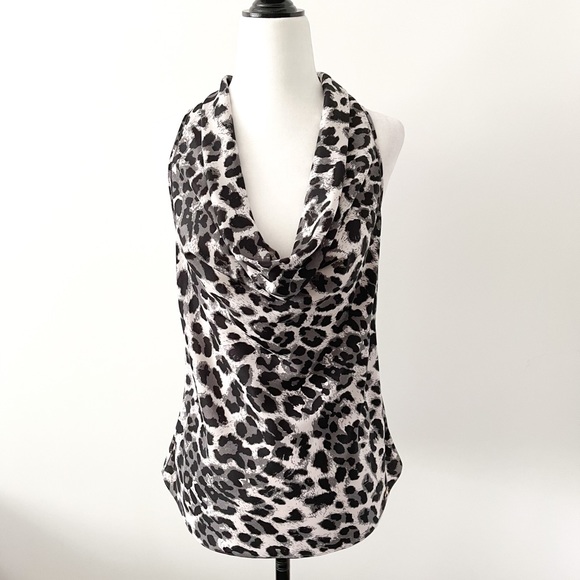 Guess Leopard Print Scoop Neck Sleeveless Blouse Size Small - Picture 5 of 10